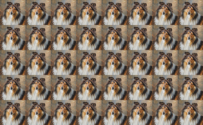 DecoCraft - Scenic Tiles Series - Oil Painting Pets - Shetland Sheepdog