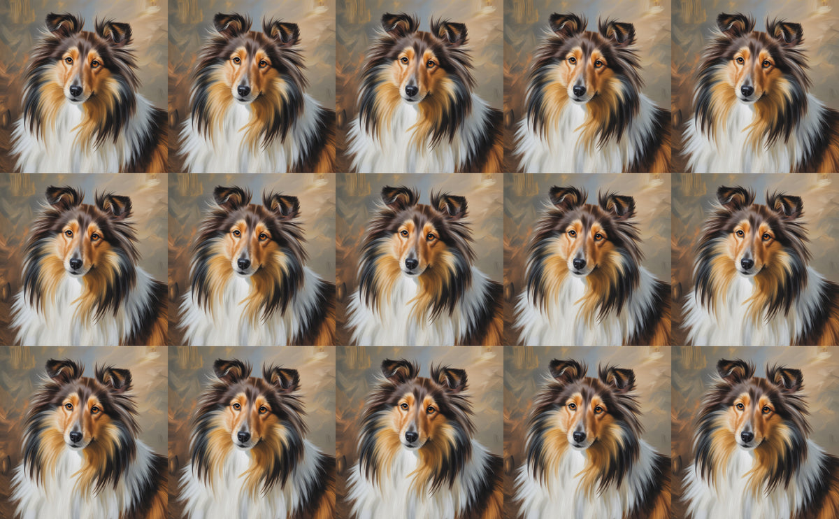 DecoCraft - Scenic Tiles Series - Oil Painting Pets - Shetland Sheepdog