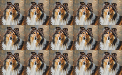 DecoCraft - Scenic Tiles Series - Oil Painting Pets - Shetland Sheepdog