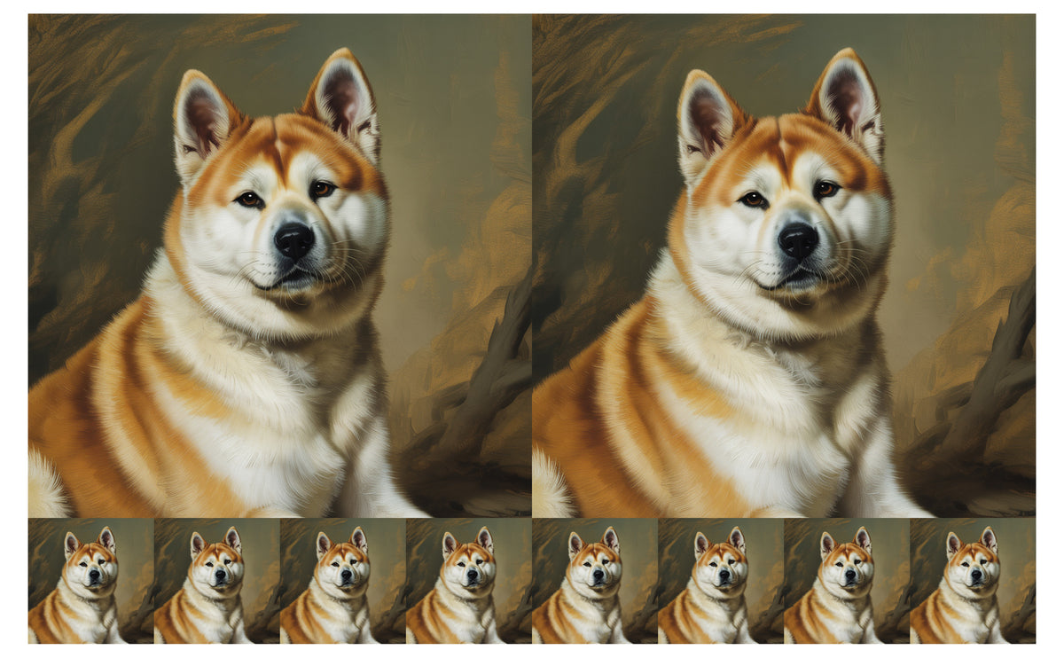 DecoCraft - Scenic Tiles Series - Oil Painting Pets - Akita