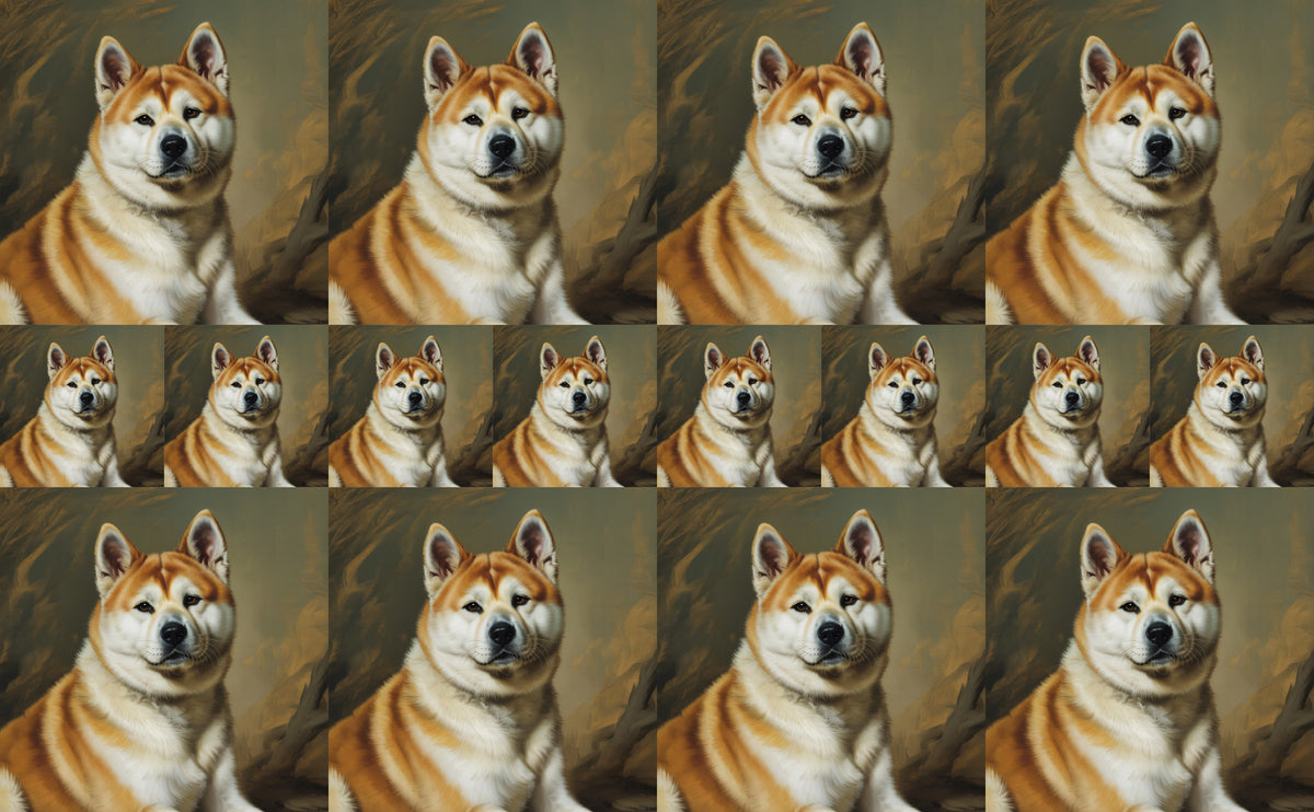 DecoCraft - Scenic Tiles Series - Oil Painting Pets - Akita