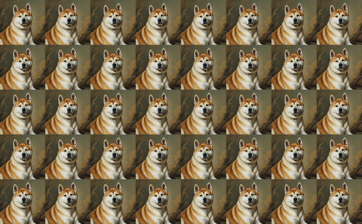 DecoCraft - Scenic Tiles Series - Oil Painting Pets - Akita