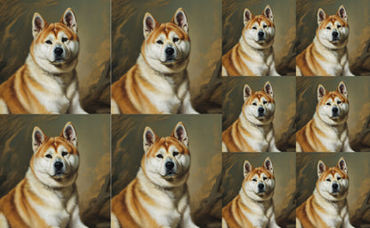 DecoCraft - Scenic Tiles Series - Oil Painting Pets - Akita