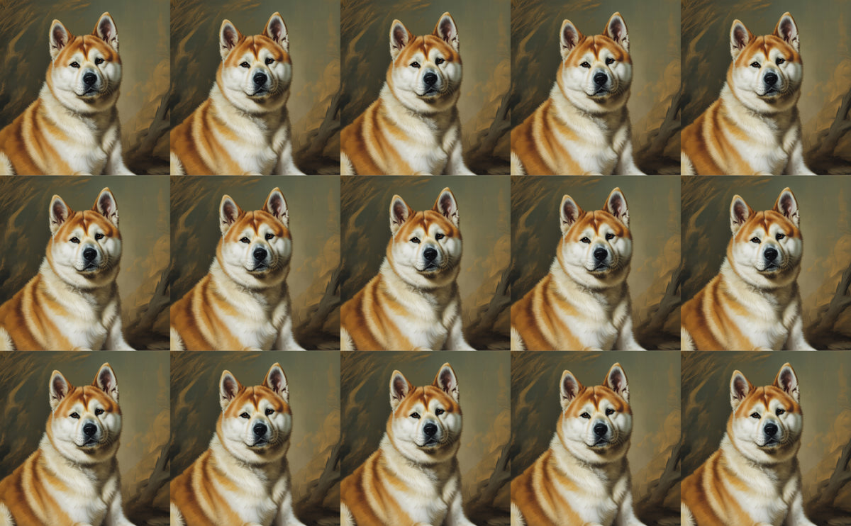 DecoCraft - Scenic Tiles Series - Oil Painting Pets - Akita