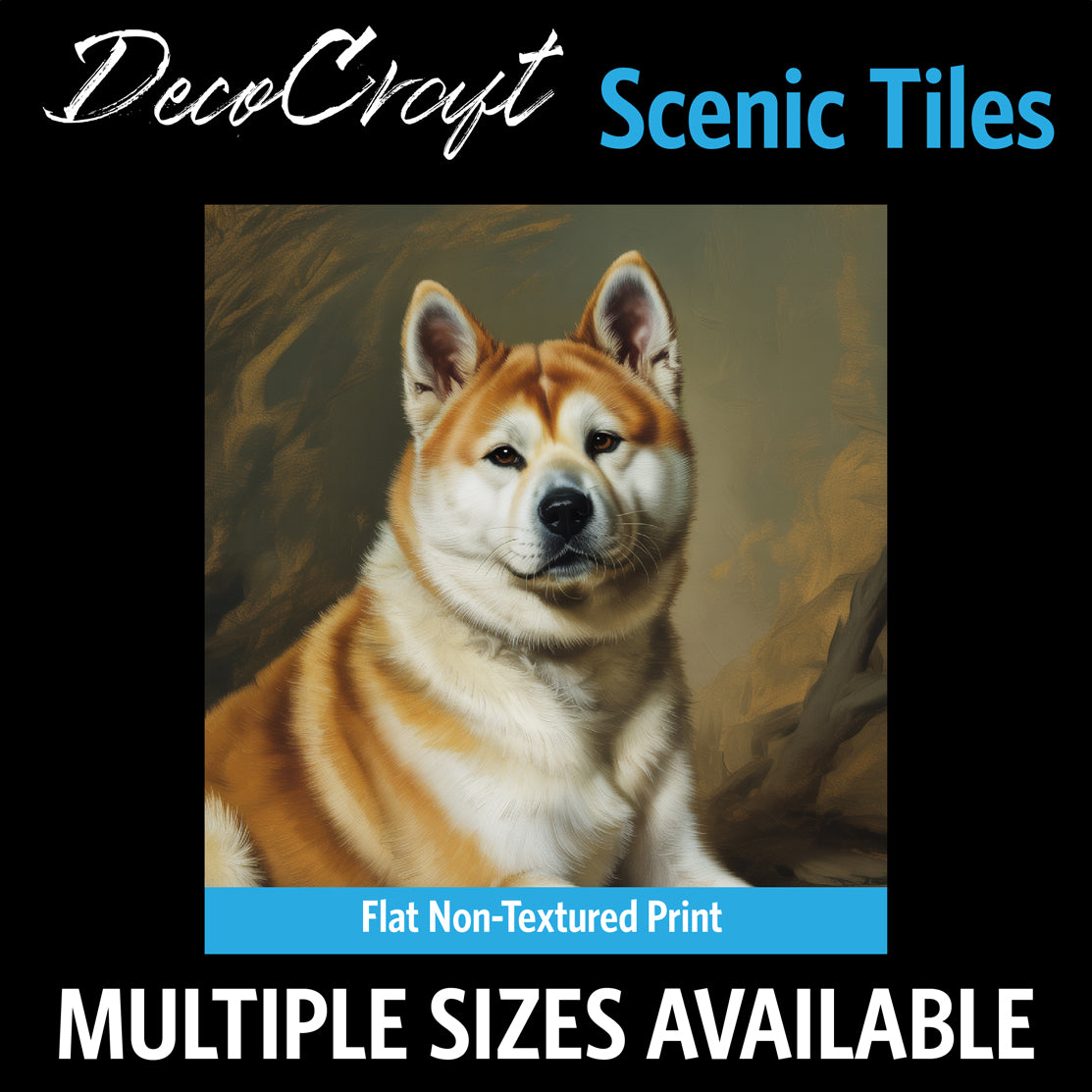 DecoCraft - Scenic Tiles Series - Oil Painting Pets - Akita