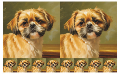 DecoCraft - Scenic Tiles Series - Oil Painting Pets - Shih Tzu - Tan