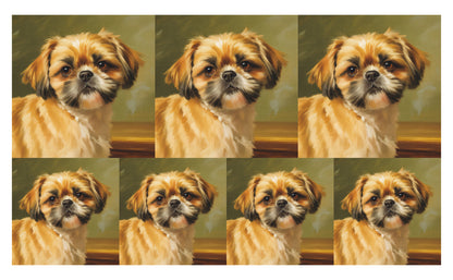 DecoCraft - Scenic Tiles Series - Oil Painting Pets - Shih Tzu - Tan