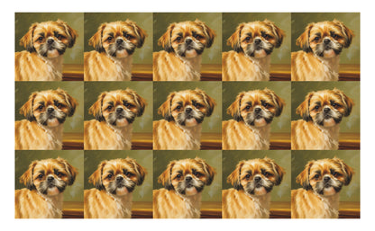 DecoCraft - Scenic Tiles Series - Oil Painting Pets - Shih Tzu - Tan