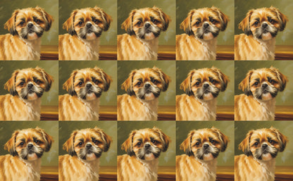 DecoCraft - Scenic Tiles Series - Oil Painting Pets - Shih Tzu - Tan