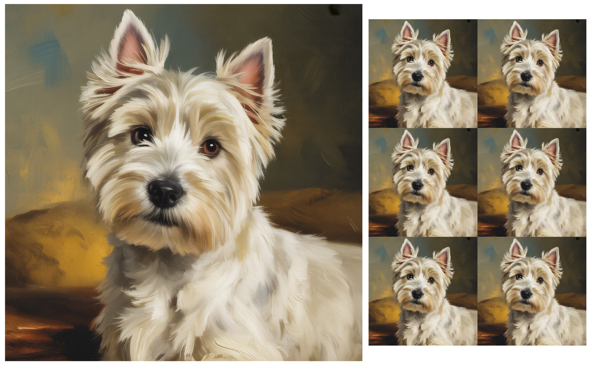DecoCraft - Scenic Tiles Series - Oil Painting Pets - Westie