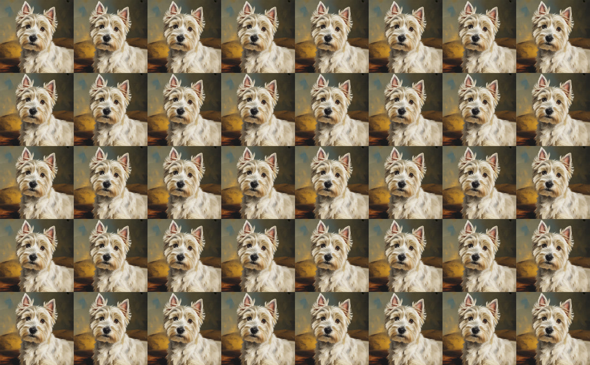 DecoCraft - Scenic Tiles Series - Oil Painting Pets - Westie