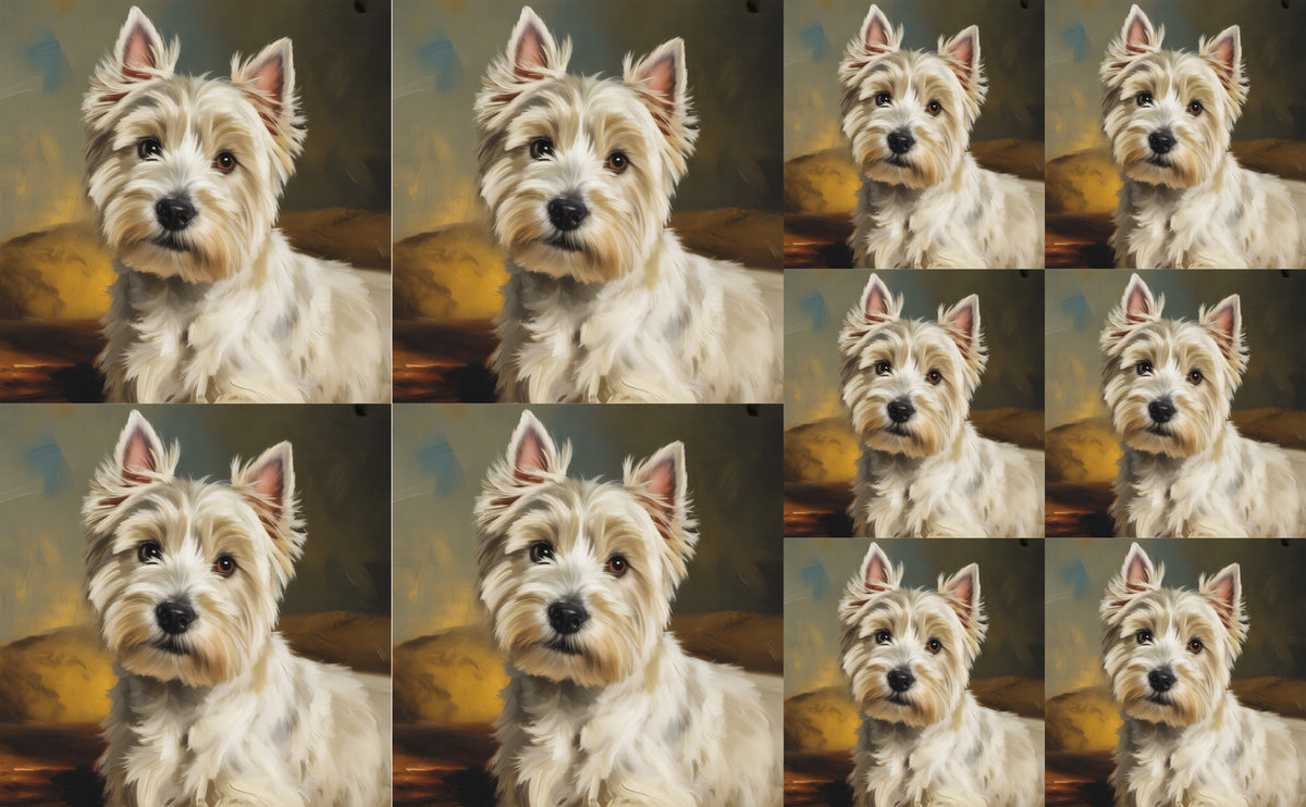 DecoCraft - Scenic Tiles Series - Oil Painting Pets - Westie