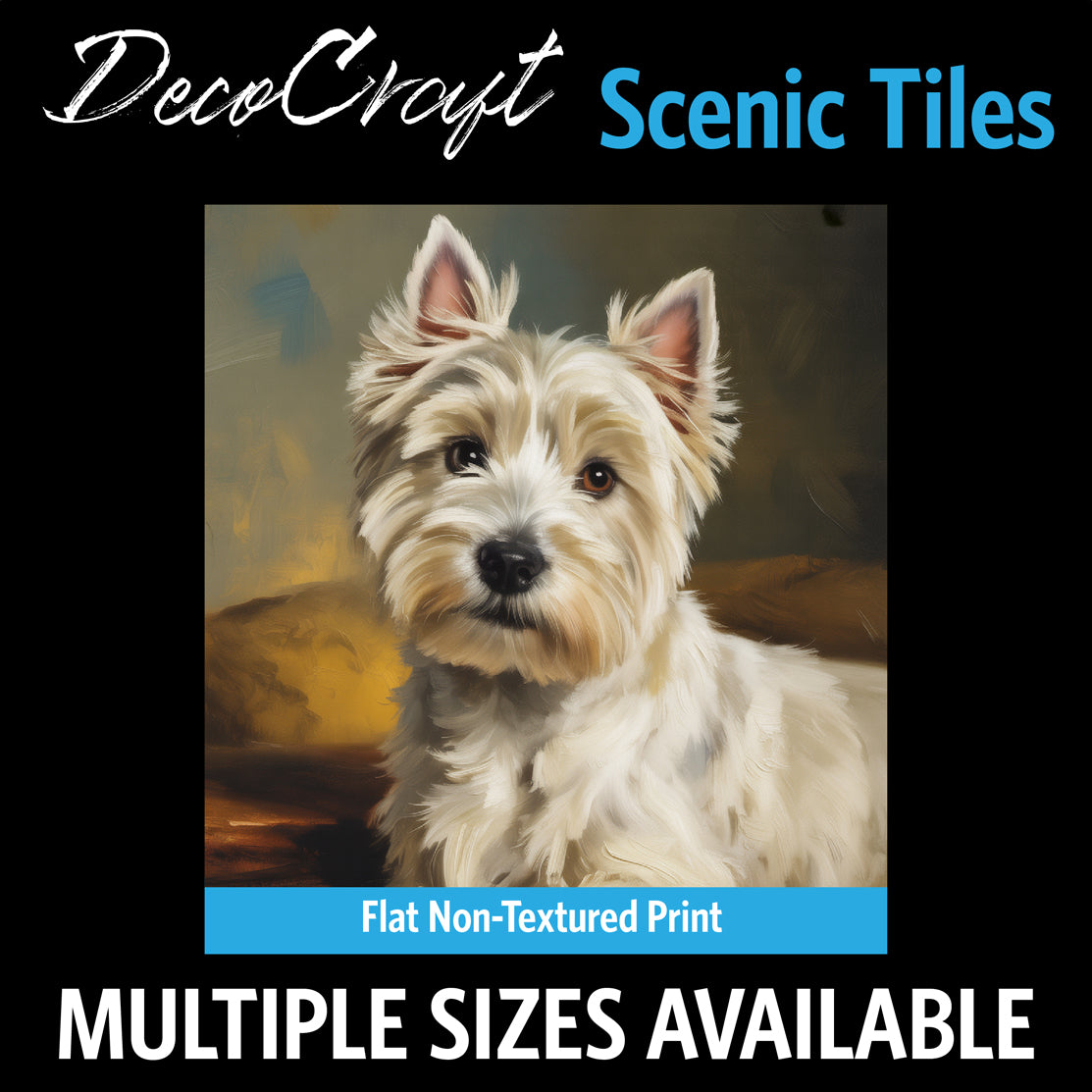 DecoCraft - Scenic Tiles Series - Oil Painting Pets - Westie