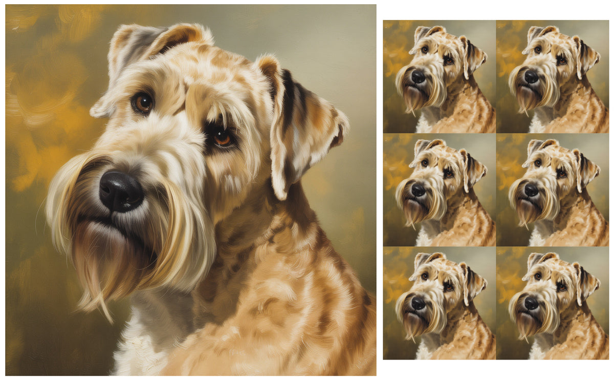 DecoCraft - Scenic Tiles Series - Oil Painting Pets - Wheaton Terrier