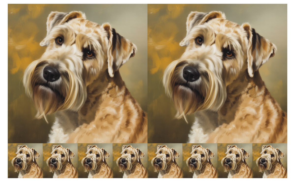 DecoCraft - Scenic Tiles Series - Oil Painting Pets - Wheaton Terrier