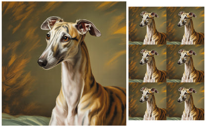 DecoCraft - Scenic Tiles Series - Oil Painting Pets - Whippet