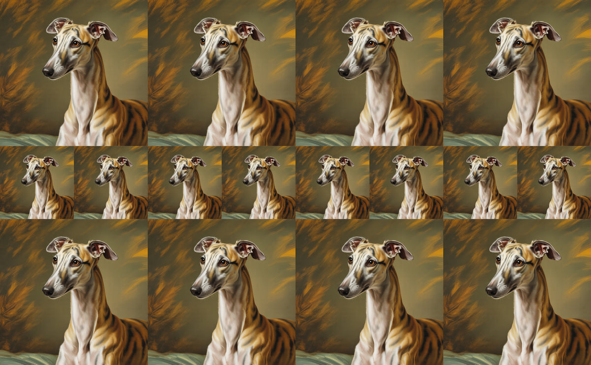 DecoCraft - Scenic Tiles Series - Oil Painting Pets - Whippet