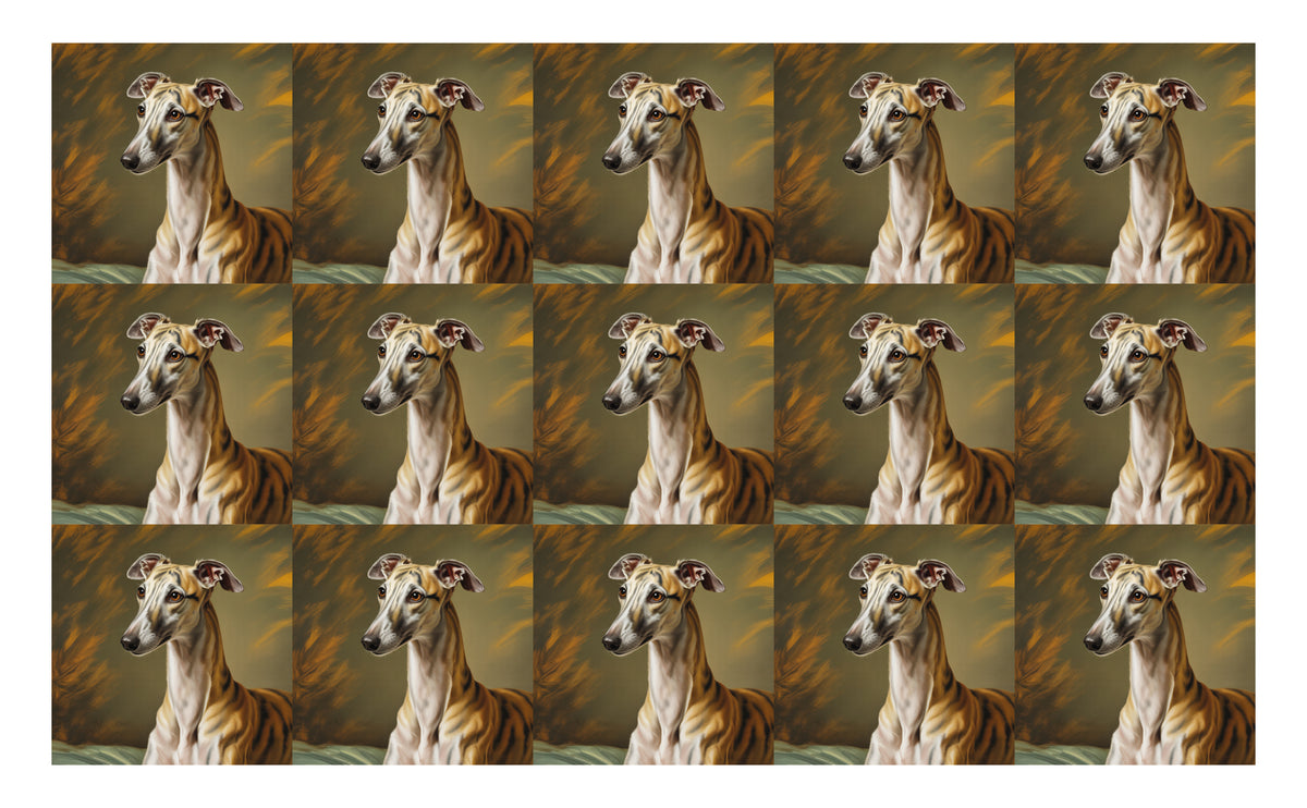 DecoCraft - Scenic Tiles Series - Oil Painting Pets - Whippet