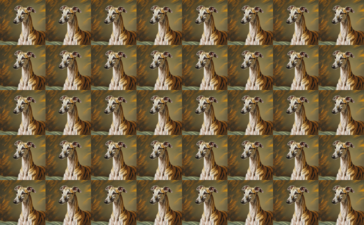 DecoCraft - Scenic Tiles Series - Oil Painting Pets - Whippet