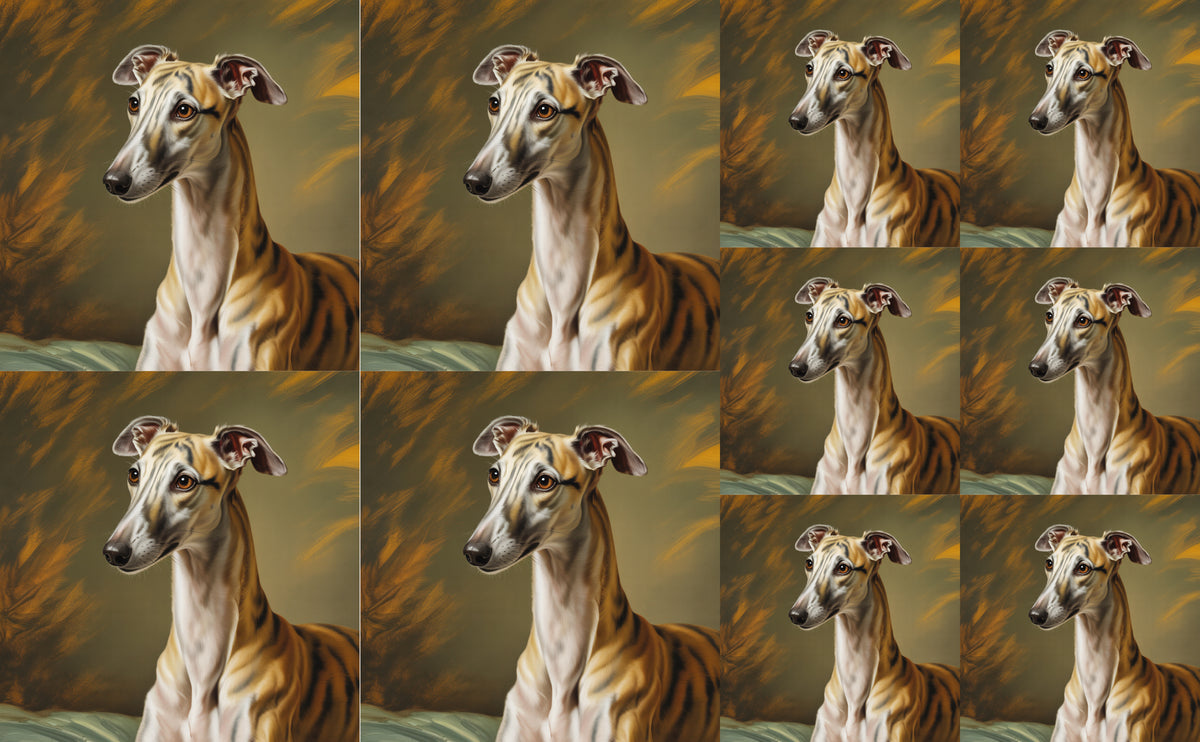 DecoCraft - Scenic Tiles Series - Oil Painting Pets - Whippet