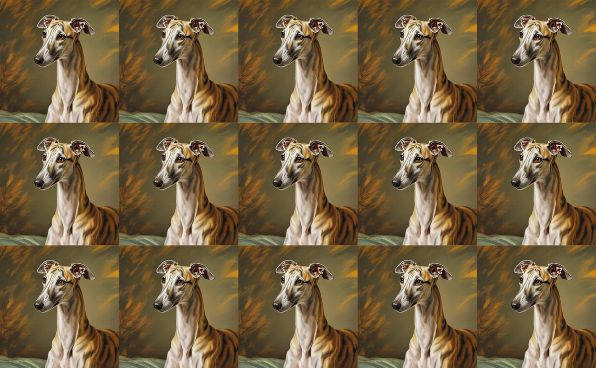 DecoCraft - Scenic Tiles Series - Oil Painting Pets - Whippet