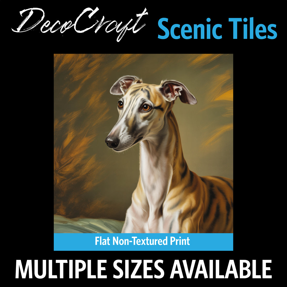 DecoCraft - Scenic Tiles Series - Oil Painting Pets - Whippet
