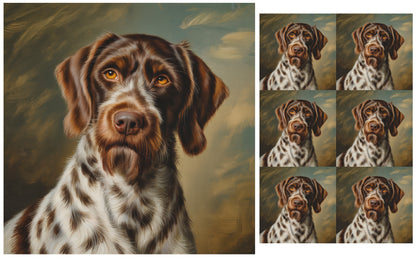 DecoCraft - Scenic Tiles Series - Oil Painting Pets - Wirehaired Pointing Griffon
