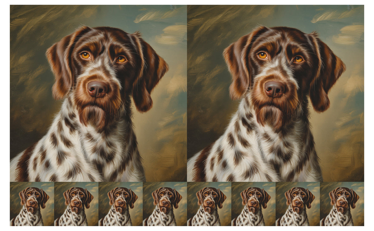 DecoCraft - Scenic Tiles Series - Oil Painting Pets - Wirehaired Pointing Griffon