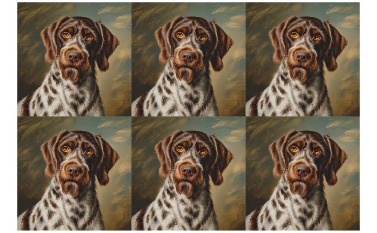 DecoCraft - Scenic Tiles Series - Oil Painting Pets - Wirehaired Pointing Griffon