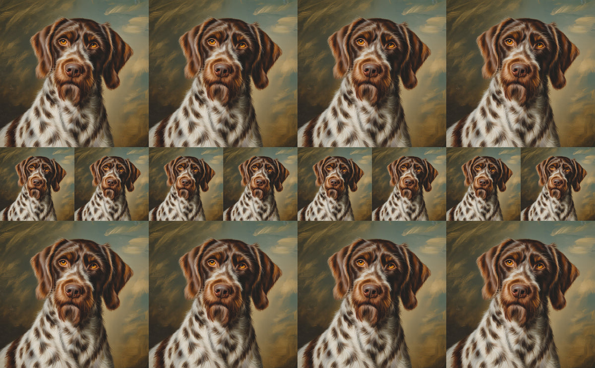 DecoCraft - Scenic Tiles Series - Oil Painting Pets - Wirehaired Pointing Griffon