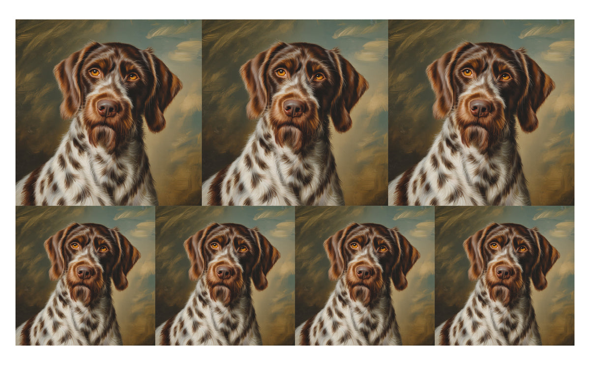 DecoCraft - Scenic Tiles Series - Oil Painting Pets - Wirehaired Pointing Griffon