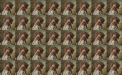 DecoCraft - Scenic Tiles Series - Oil Painting Pets - Wirehaired Pointing Griffon