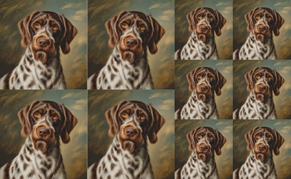 DecoCraft - Scenic Tiles Series - Oil Painting Pets - Wirehaired Pointing Griffon