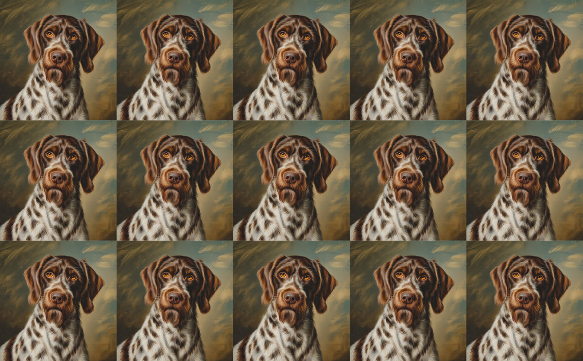 DecoCraft - Scenic Tiles Series - Oil Painting Pets - Wirehaired Pointing Griffon