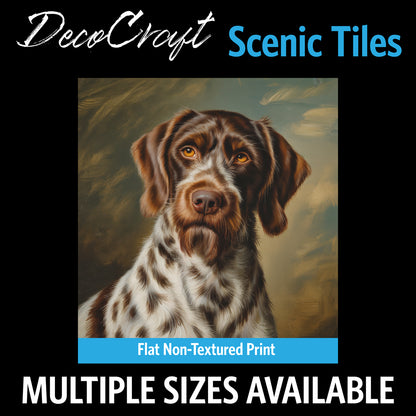 DecoCraft - Scenic Tiles Series - Oil Painting Pets - Wirehaired Pointing Griffon