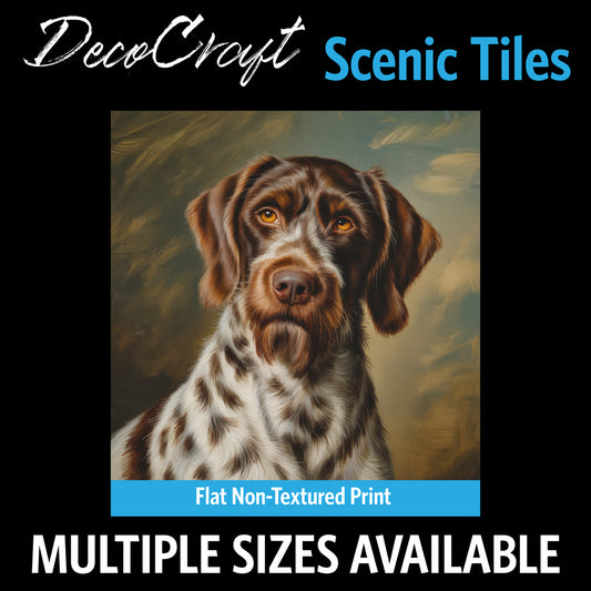 DecoCraft - Scenic Tiles Series - Oil Painting Pets - Wirehaired Pointing Griffon
