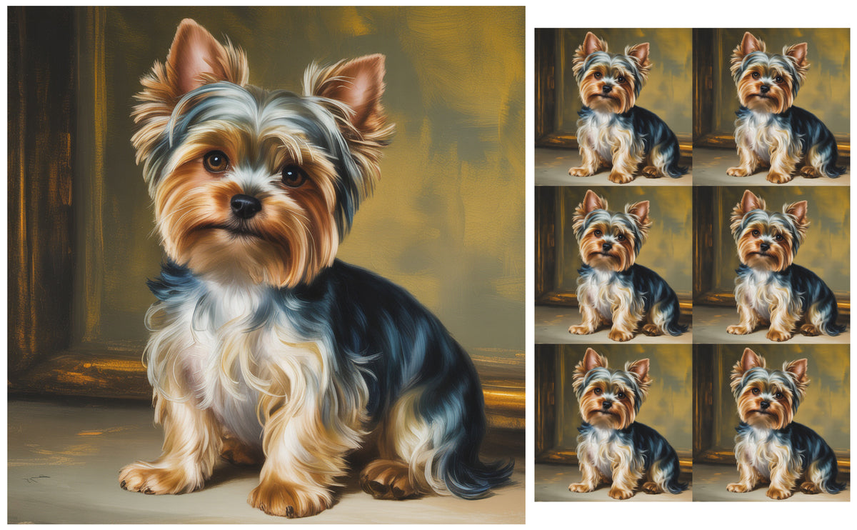 DecoCraft - Scenic Tiles Series - Oil Painting Pets - Yorkie