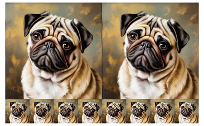 DecoCraft - Scenic Tiles Series - Oil Painting Pets - Pug