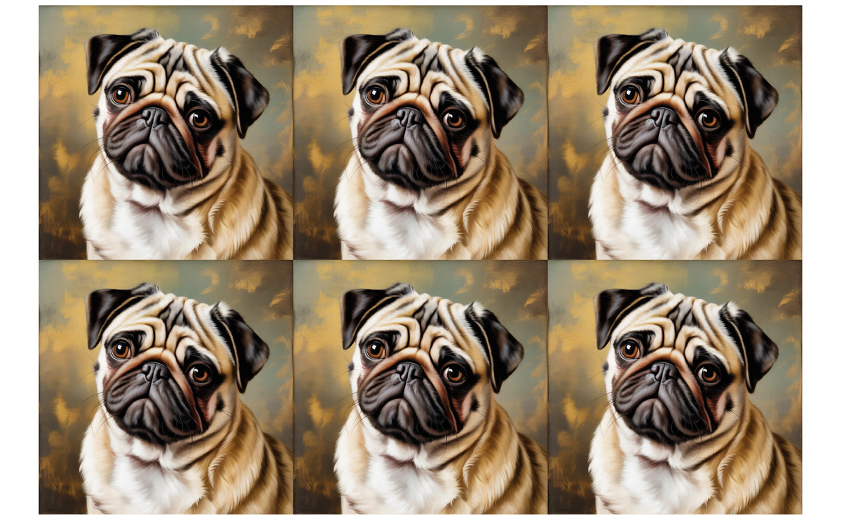 DecoCraft - Scenic Tiles Series - Oil Painting Pets - Pug
