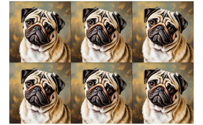 DecoCraft - Scenic Tiles Series - Oil Painting Pets - Pug
