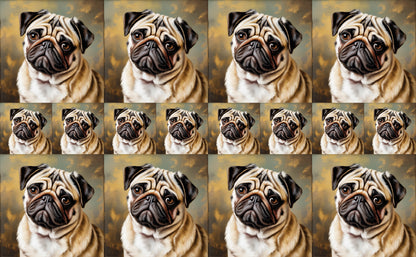 DecoCraft - Scenic Tiles Series - Oil Painting Pets - Pug