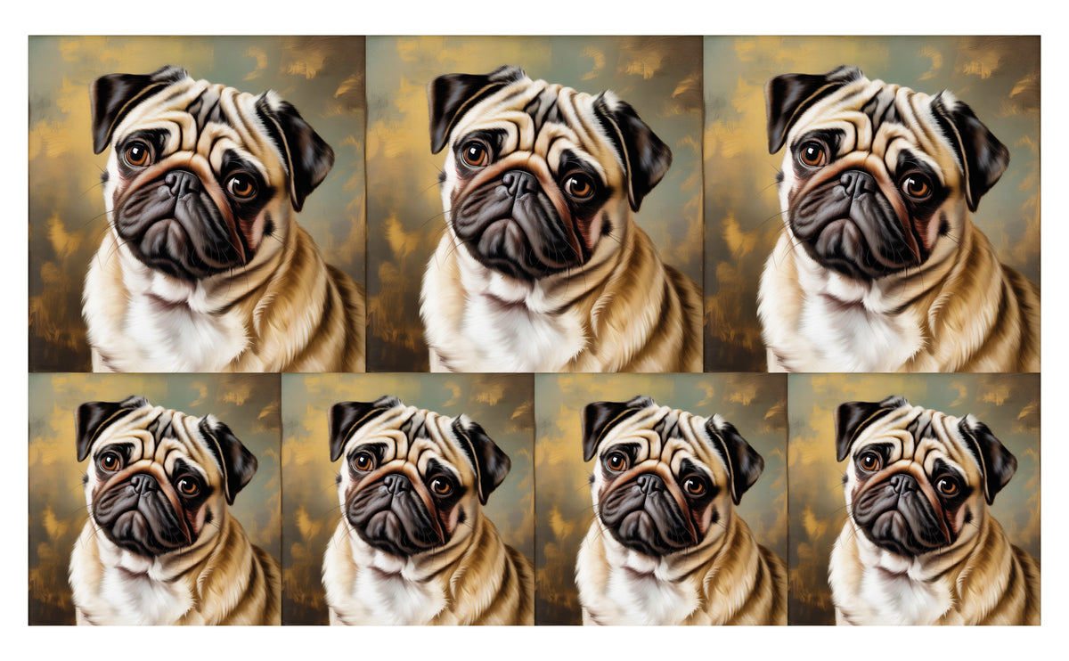 DecoCraft - Scenic Tiles Series - Oil Painting Pets - Pug