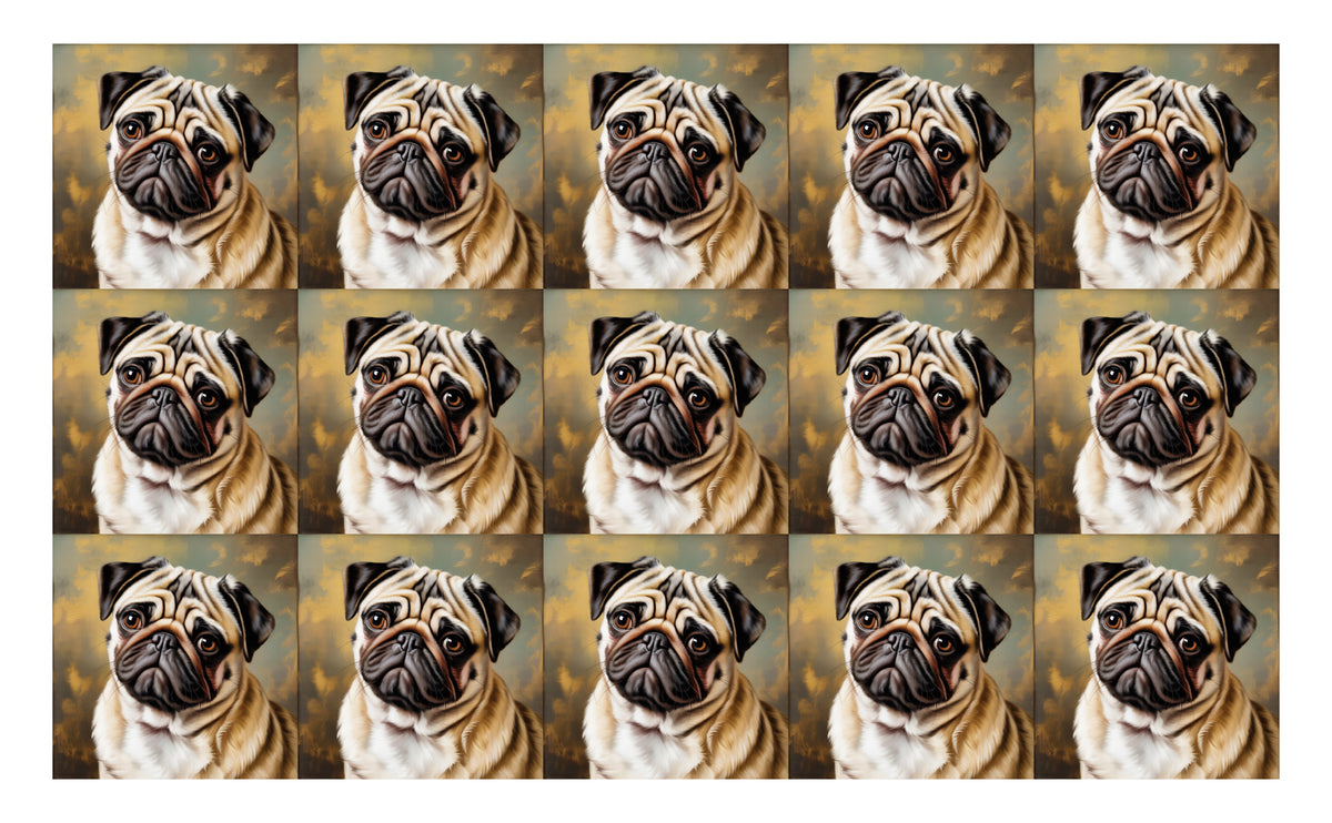 DecoCraft - Scenic Tiles Series - Oil Painting Pets - Pug