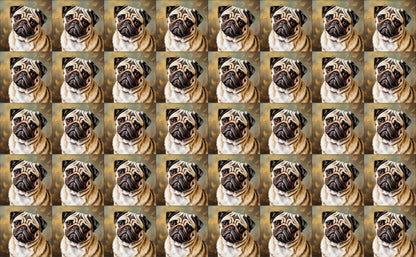 DecoCraft - Scenic Tiles Series - Oil Painting Pets - Pug