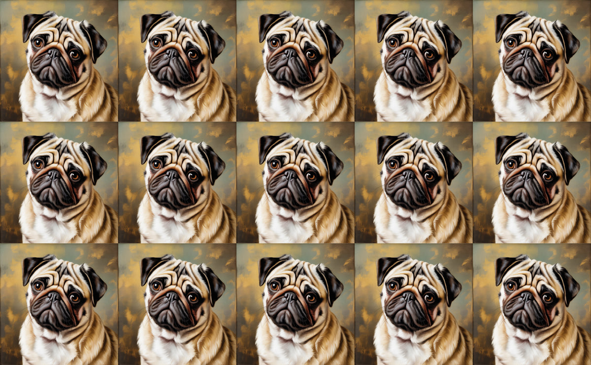 DecoCraft - Scenic Tiles Series - Oil Painting Pets - Pug