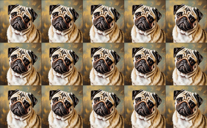 DecoCraft - Scenic Tiles Series - Oil Painting Pets - Pug