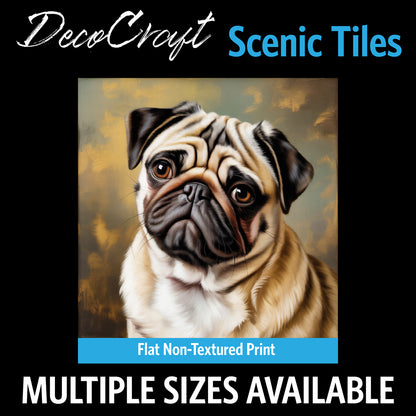 DecoCraft - Scenic Tiles Series - Oil Painting Pets - Pug