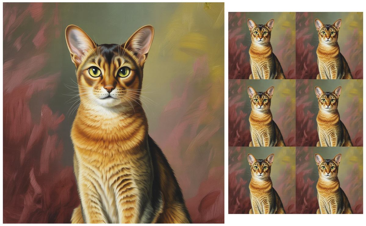 DecoCraft - Scenic Tiles Series - Oil Painting Pets - Abyssinian