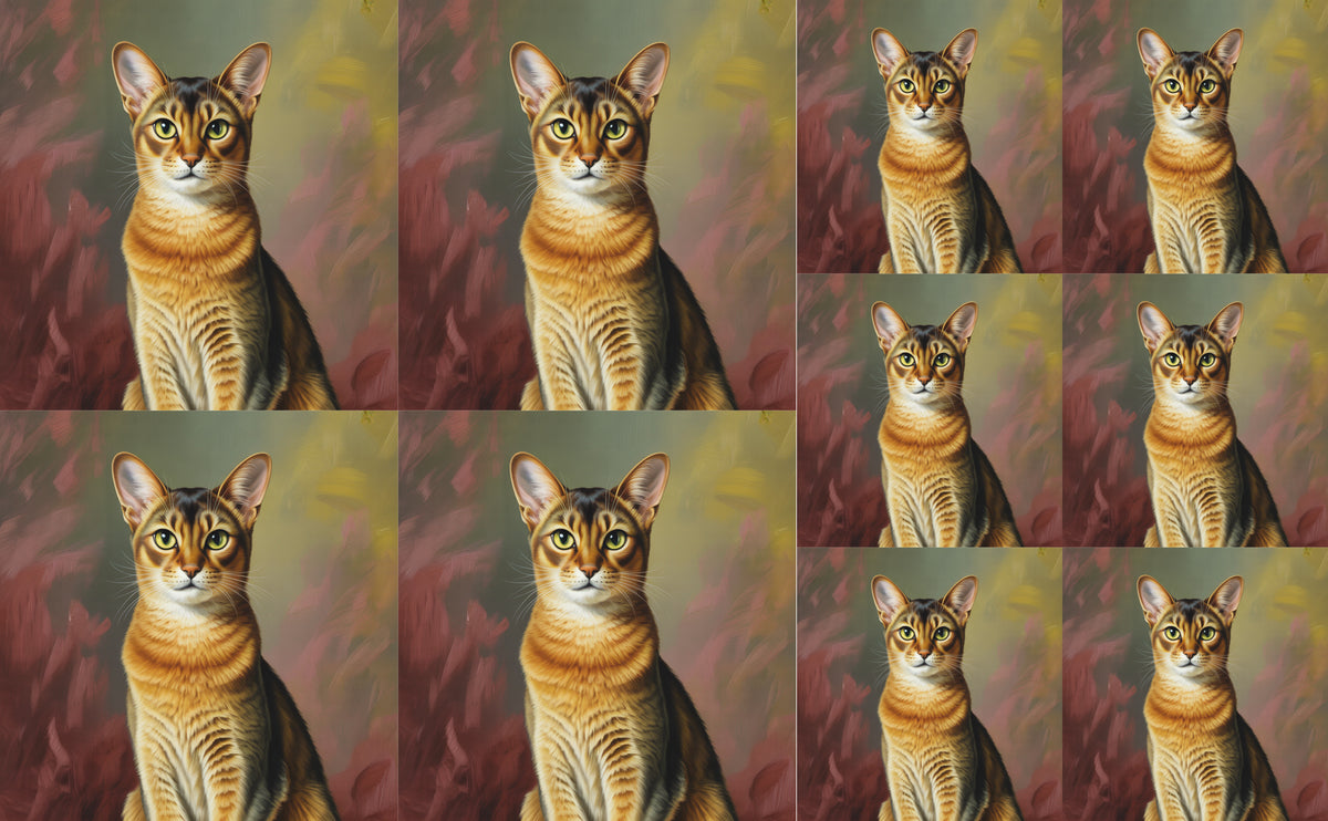 DecoCraft - Scenic Tiles Series - Oil Painting Pets - Abyssinian