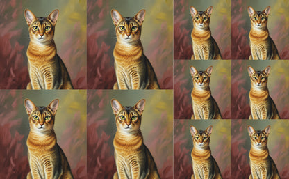 DecoCraft - Scenic Tiles Series - Oil Painting Pets - Abyssinian